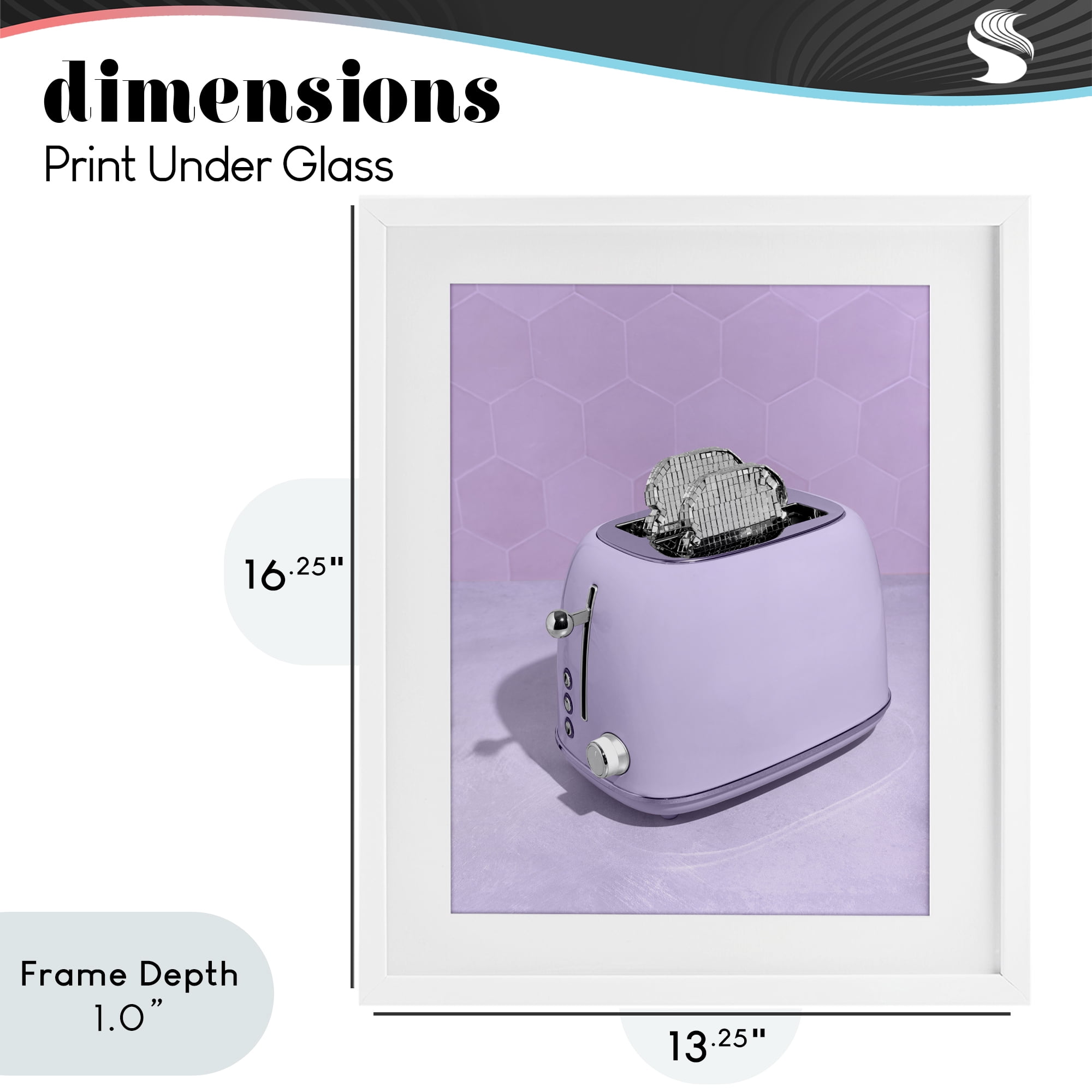 Stupell Industries Disco Toast over Purple White Framed Print Under Glass, design by LISH Creative
