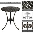 thumbnail image 3 of HOSSLLY 3 Piece Bistro Set,Outdoor Patio Set,Anti-Rust Cast Aluminum Bistro Table Set for Park Yard Front Porch Furniture(Bronze), 3 of 9