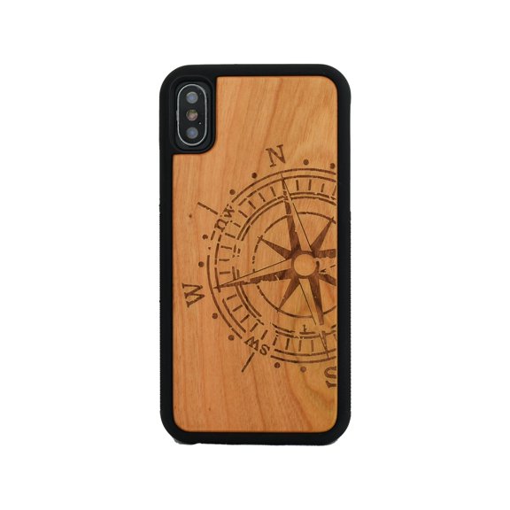 Compass Unique carved Wooden Case for iPhone