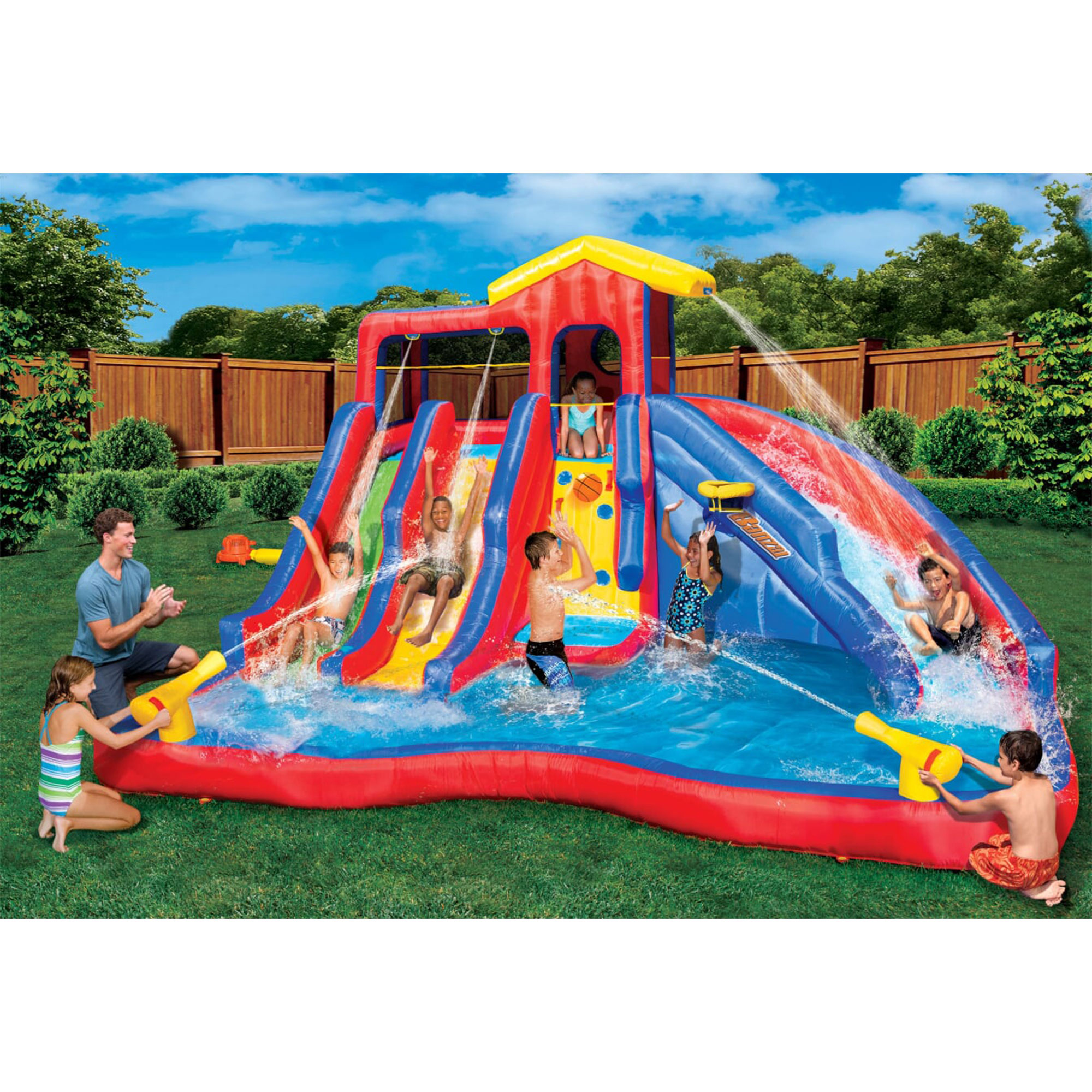 Banzai Hydro Blast Kids Inflatable Backyard Waterpark Pool Play Center - image 3 of 10