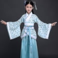 thumbnail image 4 of Traje de bata de seda china para niñas y niños, Kimono chino tradicional Vintage étnico, disfraz de baile de coro de estudiantes Hanfu, 4 of 4