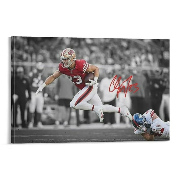 Christian McCaffrey Poster, Football Poster Gifts Canvas Painting Poster Wall Art Decorative Picture Prints Modern Decor 24x36inch(60x90cm)