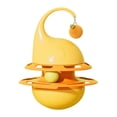 thumbnail image 2 of Juguete de inteligencia para gatos, plato giratorio, dispensador de golosinas, multiusos, estable, almacenamiento de alimentos, juego interactivo para amarillo, 2 of 10