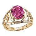 thumbnail image 2 of Tommaso Design� Oval 10x8 mm Created Pink Sapphire Ring, 2 of 9