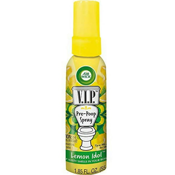 Air Wick V.I.P. Pre-Poop Toilet Spray, Lemon Idol Scent Travel Size, 1.85 oz, 2 Pack