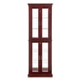 thumbnail image 3 of Curio Cabinet with Glass Doors, 6-Tier Glass Display Cabinet China Cabinet with Adjustable Shelves & Mirrored Back Panel, Cabinet Glass Display Case for Entryway, Living Room, Cherry, 3 of 9