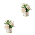 thumbnail image 3 of kurtrusly Artificial Flowers With Vase Add Of Color And Style To Any Room Indoor rose white 2Set, 3 of 6