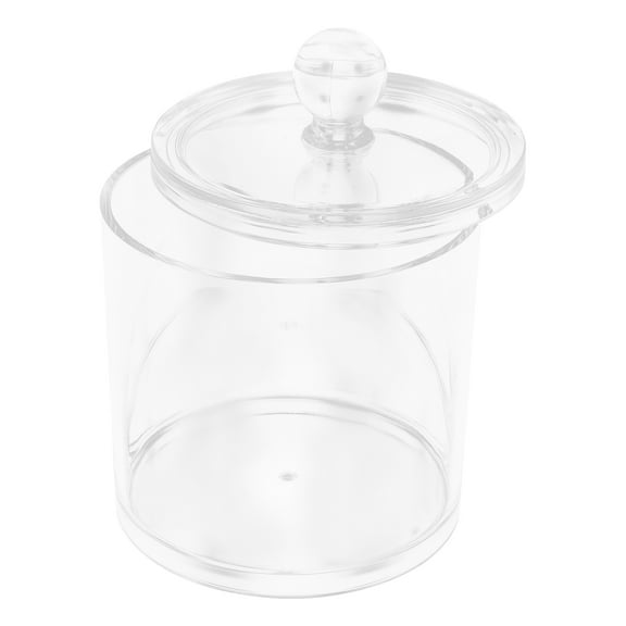 ibasenice Bathroom Storage Jar Transparent Acrylic Cotton Swab and Pad Organizer