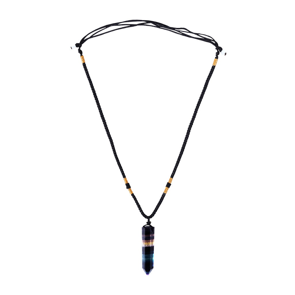 Unisex Easy On Gemstone Pendant Cage Necklace Tribal Reiki Healing Crystal 