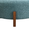 thumbnail image 5 of Christopher Knight Home 34" Modern Round Ottoman, Teal Blue Chenille Upholstered, Walnut Wooden Legs, 5 of 7
