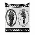 thumbnail image 1 of Retro Soft Flannel Fleece Throw Blanket, Roman Aristocrat Woman Profiles Circular Classical Frames Hairstyle Beauty, Cozy Plush for Indoor and Outdoor Use, 50" x 60", Black White, by Ambesonne, 1 of 6
