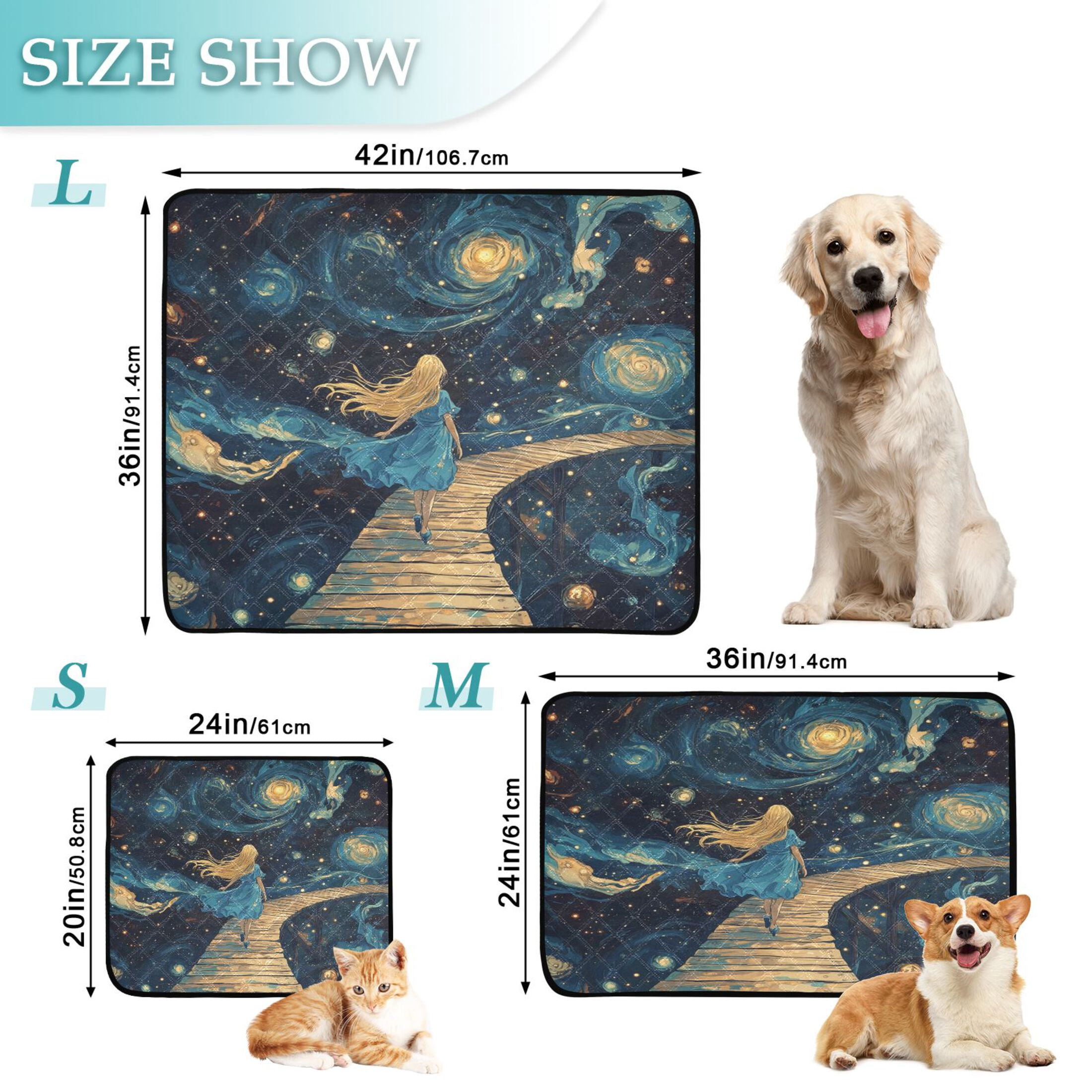 Qxltty Endless Wooden Bridge Cat litter Pads Pet Set of 3 Diaper Mats Center Anti-leakage Layer Absorbent Soft and Comfortable