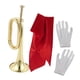 thumbnail image 4 of Trompeta de caballería de 32 cm con guantes y tela roja, de latón, para profesionales, entrenamiento, espectáculos, 4 of 9