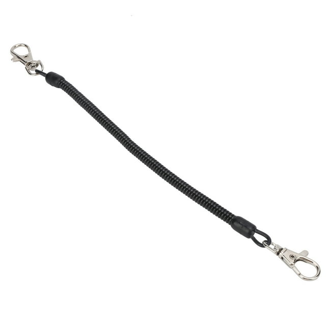Cuerda de seguridad retráctil, cuerda de seguridad en espiral para pesca, cuerda de seguridad de plástico con mosquetones, cuerda de seguridad en espiral para pesca, acabado de lujo