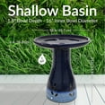 thumbnail image 6 of Sunnydaze Classic Freestanding Ceramic Outdoor Bird Bath, UV-Resistant Dark Blue Finish, 6 of 12