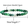 thumbnail image 2 of Natural Green Banded Agate Gemstone 6mm Round Beads Stretch Bracelet 7" Unisex, 2 of 4