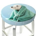 thumbnail image 3 of Kll Dog Wrapped In Towel Round Bar Chair Cushion Cover ,Bar Stool Protector With Elastic, Soft Washable, 3 of 7