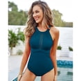 thumbnail image 5 of AICARE Women's One Piece Swimsuit Tummy Control High Waisted Flattering Monokini Bathing Suit, 5 of 8