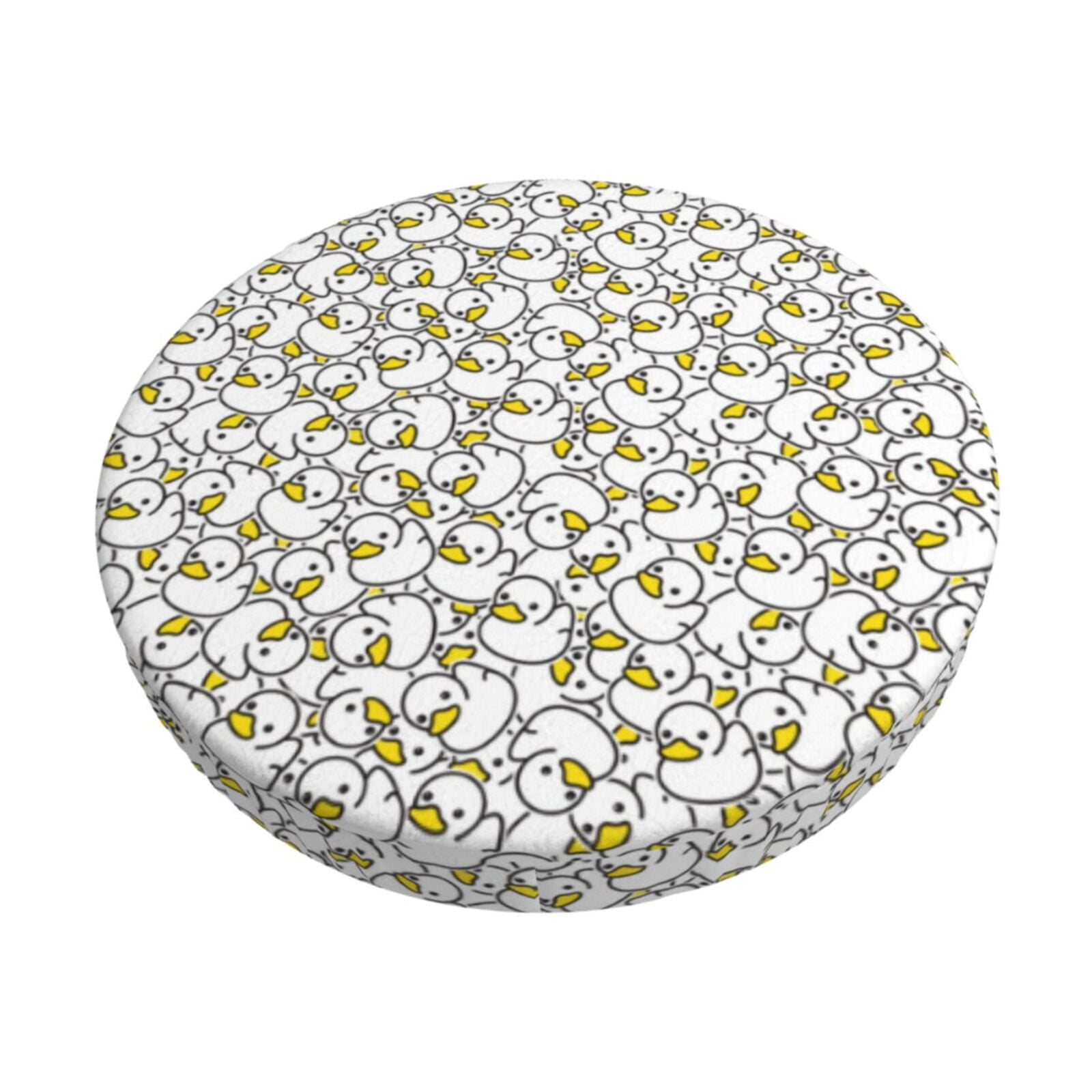 Easygdp Ducky Print Easy To Install Bar Stool Covers&Stool Covers Round&Elastic Stool Cover, Barstool Covers,Washable&Bottom With Elastic Edge-12 inch