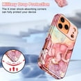 thumbnail image 5 of Case Compatible with iPhone 17 Pro Max Case 6.9 Inch 2025, Marble Pattern 3 in 1 Heavy Duty Shockproof Full Body Rugged Hard PC+Soft Silicone Drop Protective Women Girl Phone Cases, Rose Gold, 5 of 5