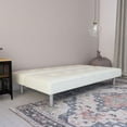 DHP Nola Futon, White Faux Leather