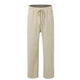 thumbnail image 4 of European Casual Linen Hop Beach Pants for Men Comfortable Loose Fit Foreign Trade Sports Trousers Lightweight Breathable Summer Men's Active Pants Beach Loose Trousers Adjustable Waist, 4 of 7