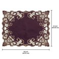 thumbnail image 6 of Placemats Set of 4 for European Dining Table, Table Placemats, Rectangular Vinyl, PVC - 12 x 18 Inches - Plum Gold, 6 of 7