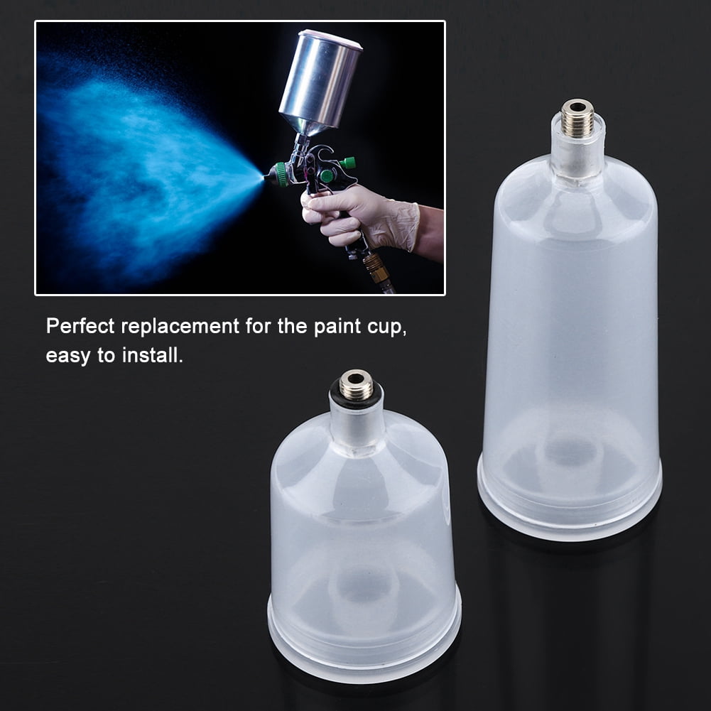 OTVIAP Plastic Airbrush Cup, Airbrush Cup,2PCS / Set Plastic Spray Paint Gun Airbrush Cup Pot Fastmover Threaded Connector Part