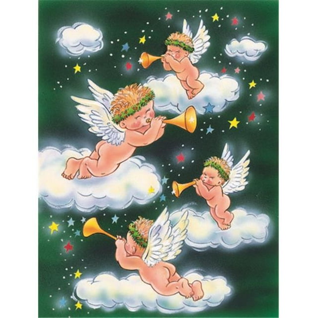 Carolines Treasures AAH7253GF Angels on Green Flag Garden Size