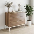thumbnail image 1 of Cómoda Cajonera 3 Cajones Mueble Auxiliar Madera y Metal Organización Recámara Sala Diseño Nórdico, 1 of 8