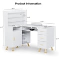 thumbnail image 3 of OmySalon L Shaped Manicure Table with Dust Collector, 52" L Corner Nail Desk for Nail Techs, w/Polish Display Rack Arm Rest, Acetone Resistant Top, Drawer and Cabinet Storage, for Nail Salon, 3 of 7