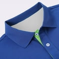 thumbnail image 5 of Polo Shirts for Men Work Business Slim Fit Short Sleeve Golf Casual Tops Button Up Collared Performance Moisture Wicking T Shirts for Man Blue L, 5 of 5