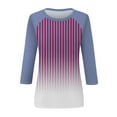 thumbnail image 4 of qelini Womens Fall Tops Casual Plus Size Loose Fitted T-Shirts Fashion Halloween Trendy Dressy Shirt 3/4 Sleeve Round Neck Gradient Printing Pullover Outfit Clothes Purple XL, 4 of 5