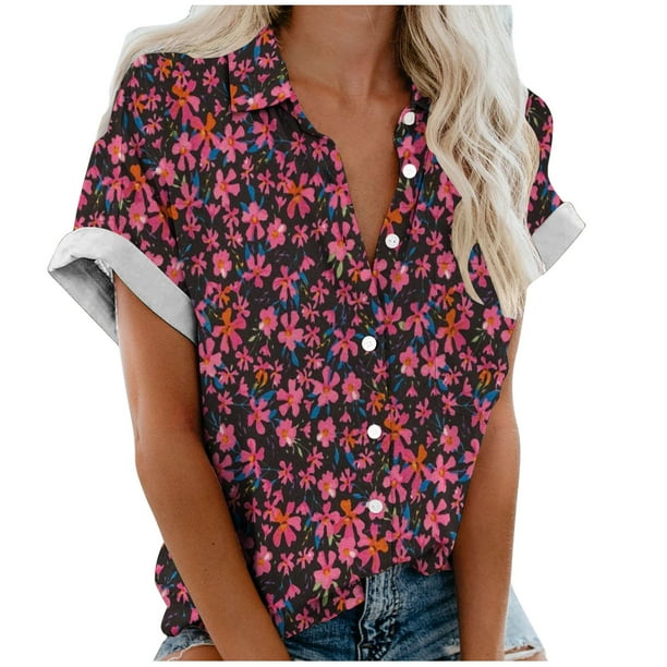 Mujeres Pantalones Cortos Impresos Blusas de Manga Corta Y Top Regular, Vestido de Moda de Verano Casual para Mujeres