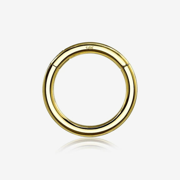 14 Karat Gold Seamless Clicker Hoop Ring