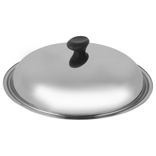 YOSUKATA Cast Iron Wok Cover - Premium Wok Cover 14 inch Pan Lid - Wooden  Wok Lid 14 in with Ergonomic Handle - Condensate-free 14 inch Pan Lid 