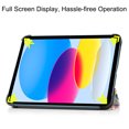 thumbnail image 6 of ELEHOLD Folding Rugged Case for iPad 10.9 inch 2022 10th Gen PU Leather Case Cute Stylish Pattern Kickstand Magnetic Auto Wake/Sleep Folio Slim Shockproof Case For iPad 10th Gen 10.9" 2022 ,E, 6 of 8