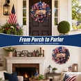 thumbnail image 4 of Patriotic Wreath 4th of July Front Door Wreath with Wooden Eagle Sign & Red White Blue Ribbon for Independence Day Memorial Day Decor, 4 of 6