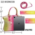 thumbnail image 3 of LHSHID Women Purse Satchel Bag Long Crossbody Classy Tote Bag Top Handle Vegan Leather Ladies Handbags Embossed Pattern, 3 of 6