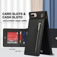 thumbnail image 6 of Crossbody Phone Case for iPhone 8 Plus/7 Plus Case with Card Holder for Women,iPhone 7 Plus Case Wallet with Strap Lanyard for Men,PU Leather Magnetic Clasp with Kickstand 5.5", Black, 6 of 18