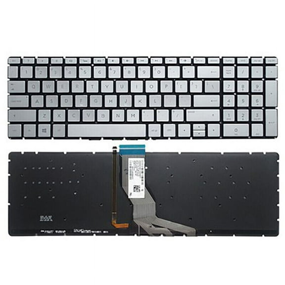 New US Silver English Backlit Keyboard (Without Frame) Replacement for HP Pavilion 15-CC 15-cc000 15T-CC000 15-CC010NR 15-CC018CA 15-CC020NR 15-CC023CL 15-CC034CL 15-CC044CL 15-CC050WM 15-CC051WM