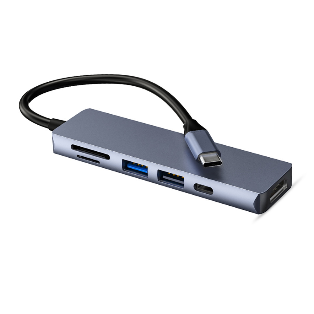 6 in 1 Usb 3.0 TypeC Hub 3 Adapter 4K Compatible 100W 5Gbps Power