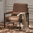 thumbnail image 6 of Zimtown Mid-Century Retro Armchair, Modern Upholstered Lounge Chair, Fabric Accent Chair with Sturdy Metal Frame Light Brown, 6 of 12