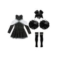 thumbnail image 3 of YiZYiF Kids Girls Cheer Leader Dance Outfit High Schoolgirls 5Pcs Dance Dress Outfit Carnival Festival Cosplay Party Costume A Black&White 8, 3 of 5