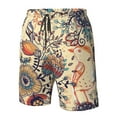 thumbnail image 5 of Kll Floral With Birds And Fantasy Flowers Men'S Casual Summer Beach Shorts Hawaiian Shorts With Pockets-Xx-Large, 5 of 9