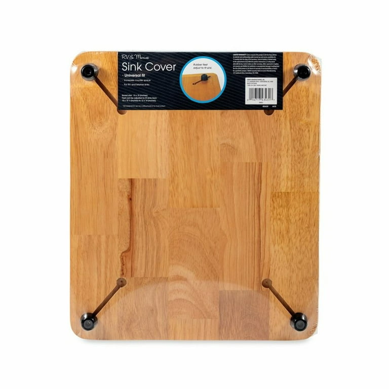 Camco RV/Marine Over The Sink Cutting Board | Features Adjustable Non-Slip  Feet, Built-in Knife Slots, and a Durable 3-Ply Bamboo Construction 