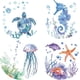 thumbnail image 1 of Calcomanías para ventanas corredizas de 6.3 pulgadas con criaturas marinas, tortugas, caballitos de mar, medusas y estrellas de mar. Adhesivo estático decorativo de doble cara., 1 of 9