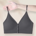 thumbnail image 2 of Women's Front Closure Bra, Full Coverage V Neck Wire Free Bra with Spaghetti Straps, Comfort Feel | VerBelle,Gray Free Size, 2 of 7