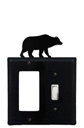 Village Wrought Iron EGS-14 8 Inch Bear - Single GFI and Switch Cover Black