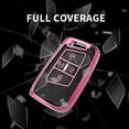 thumbnail image 5 of Key Fob Cover Compatible with Volkswagen Atlas Alltrack Jetta Passat Tiguan Keychain Case Holder Protector,Black-pink, 5 of 7